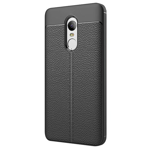 Microsonic Xiaomi Redmi Note 4 Kılıf Deri Dokulu Silikon Siyah