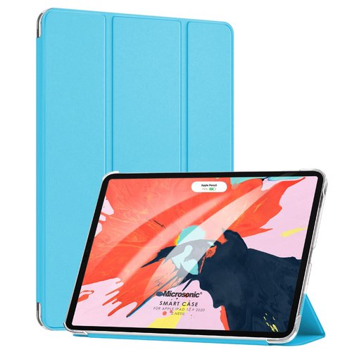 Microsonic Apple iPad Pro 12.9'' 2020 4.Nesil Kılıf, (A2229-A2069-A2232) Slim Translucent Back Smart Cover Mavi