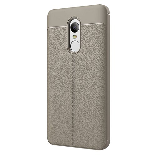 Microsonic Xiaomi Redmi Note 4 Kılıf Deri Dokulu Silikon Gri