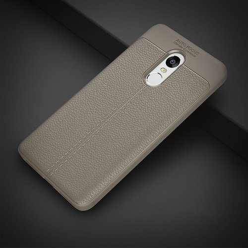 Microsonic Xiaomi Redmi Note 4 Kılıf Deri Dokulu Silikon Gri