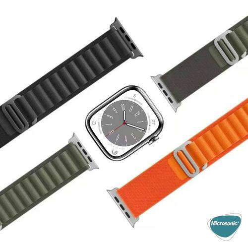 Microsonic Apple Watch Series 8 45mm Kordon Alpine Loop Turuncu