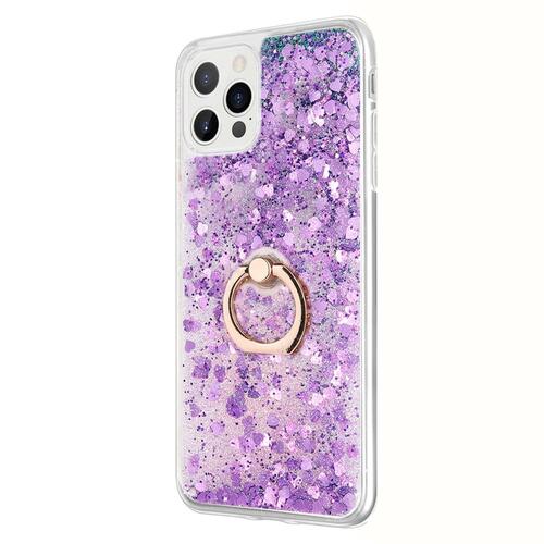 Microsonic Apple iPhone 15 Pro Max Kılıf Glitter Liquid Holder Mor