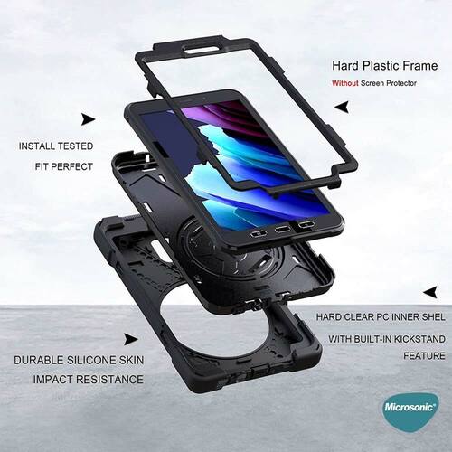 Microsonic Samsung Galaxy Tab Active 3 T577 Kılıf Heavy Defender Siyah