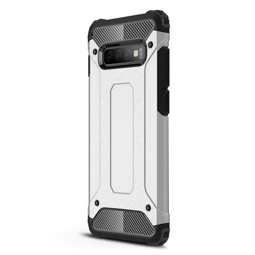 Microsonic Samsung Galaxy S10 Kılıf Rugged Armor Gümüş