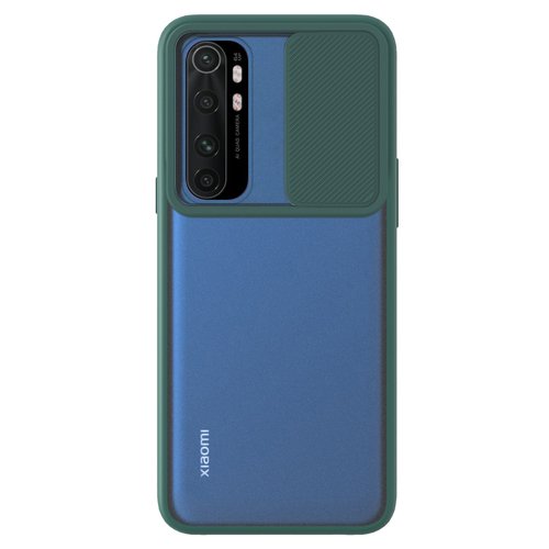 Microsonic Xiaomi Mi Note 10 Lite Kılıf Slide Camera Lens Protection Koyu Yeşil