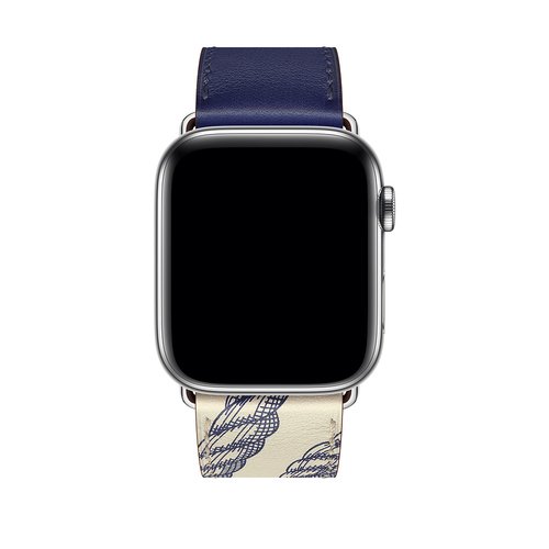 Microsonic Apple Watch Series 1 42mm Swift Leather Simple Tour Strap Lacivert