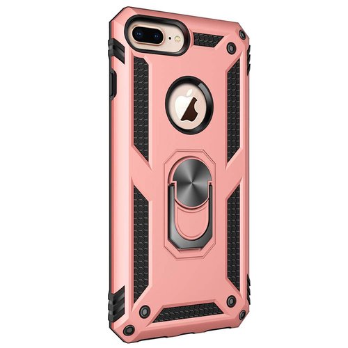 Microsonic Apple iPhone 8 Plus Kılıf Military Ring Holder Rose Gold