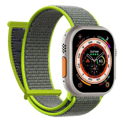 Microsonic Apple Watch SE 3 44mm Hasırlı Kordon Woven Koyu Yeşil