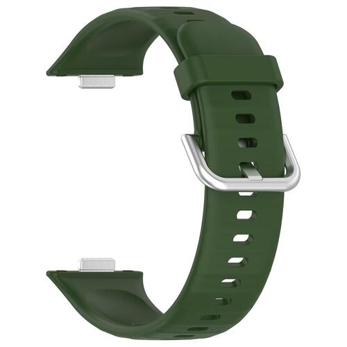 Microsonic Huawei Watch Fit 4 Kordon, Silicone Sport Band Koyu Yeşil