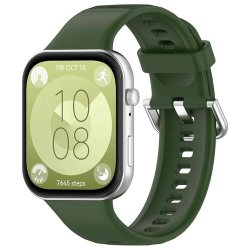 Microsonic Huawei Watch Fit 4 Kordon, Silicone Sport Band Koyu Yeşil