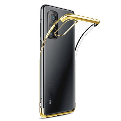 Microsonic Xiaomi Mi 10T Kılıf Skyfall Transparent Clear Gold