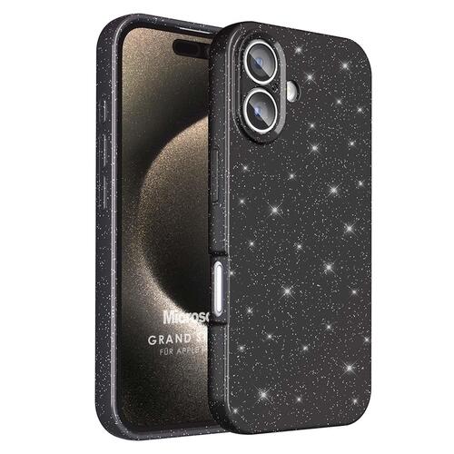 Microsonic Apple iPhone 16 Kılıf Grand Stardust Siyah