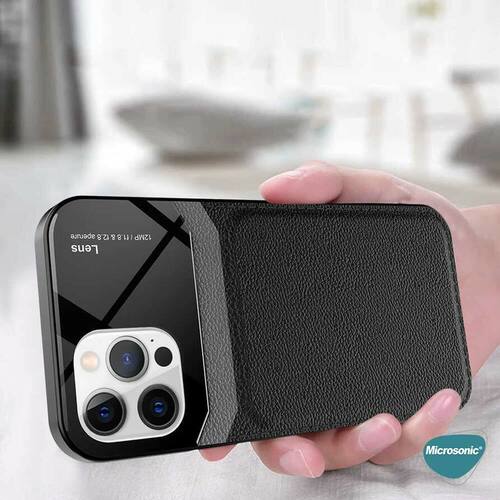 Microsonic Apple iPhone XS Kılıf Uniq Leather Lacivert