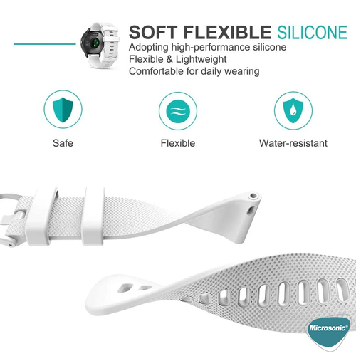 Microsonic Huawei Watch GT 6 41mm Kordon, Silicone Sport Band Beyaz