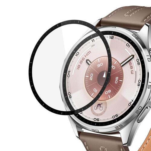 Microsonic Huawei Watch GT 6 46mm Tam Kaplayan Temperli Cam Full Ekran Koruyucu Siyah