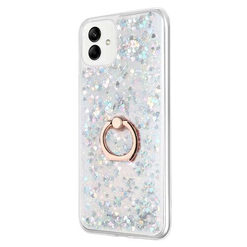 Microsonic Samsung Galaxy A04 Kılıf Glitter Liquid Holder Gümüş