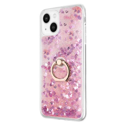 Microsonic Apple iPhone 13 Kılıf Glitter Liquid Holder Pembe