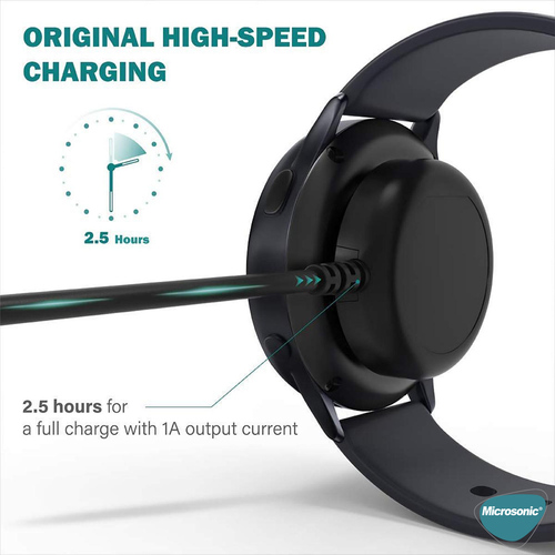 Microsonic Samsung Galaxy Watch Ultra 2025 Manyetik Type-C Şarj Kablosu Siyah