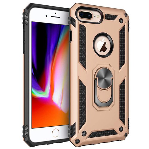 Microsonic Apple iPhone 7 Plus Kılıf Military Ring Holder Gold