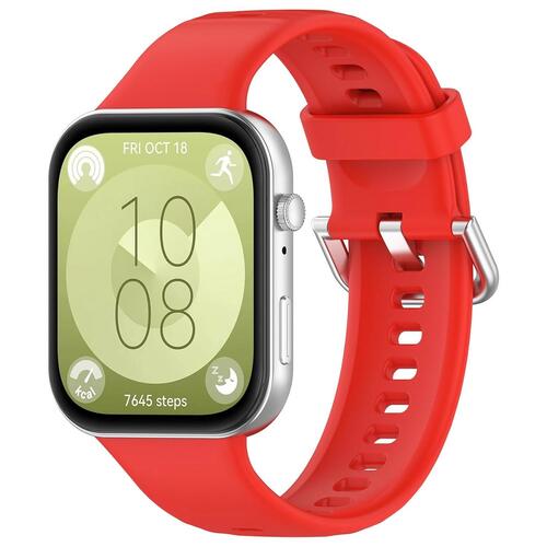 Microsonic Huawei Watch Fit 4 Kordon, Silicone Sport Band Kırmızı