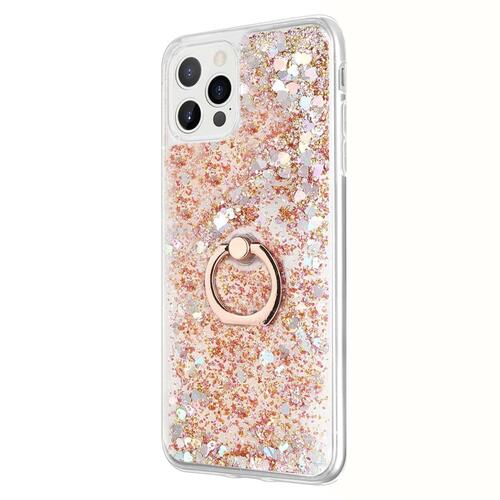 Microsonic Apple iPhone 13 Pro Kılıf Glitter Liquid Holder Gold