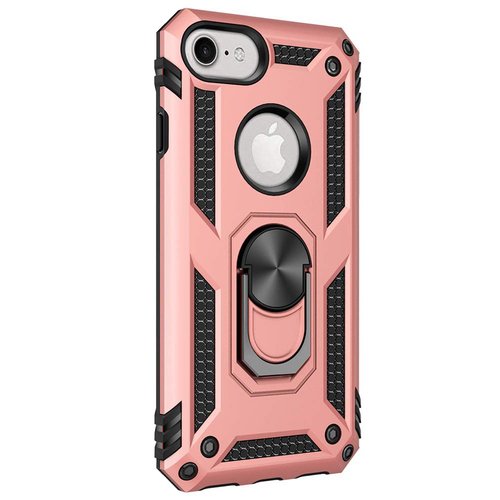 Microsonic Apple iPhone 8 Kılıf Military Ring Holder Rose Gold