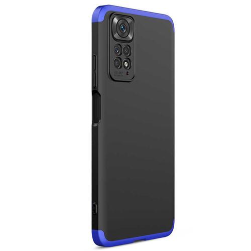 Microsonic Xiaomi Redmi Note 11 Pro 5G Kılıf Double Dip 360 Protective Siyah Mavi