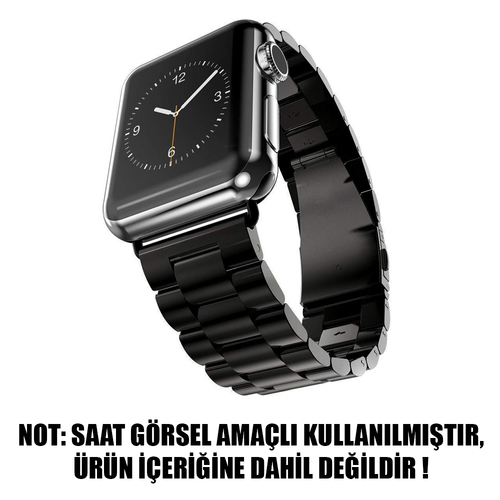 Microsonic Apple Watch SE 3 40mm Metal Stainless Steel Kordon Siyah