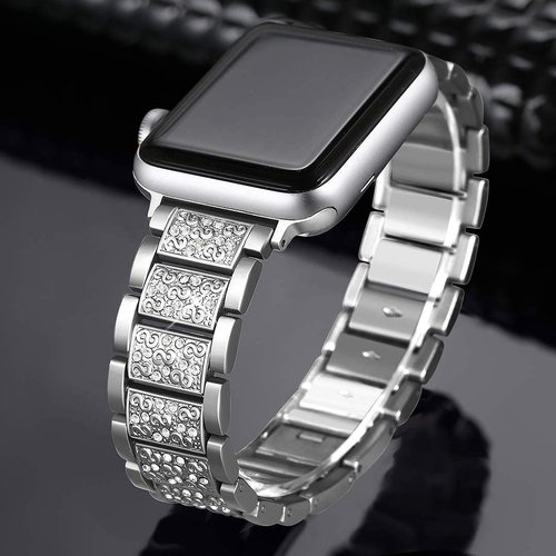 Microsonic Apple Watch Series 2 42mm Metal Dressy Jewelry Kordon Gümüş