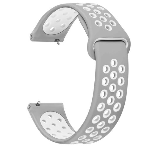 Microsonic Huawei Watch Ultimate 2 Rainbow Gently Band Kordon Gri Beyaz