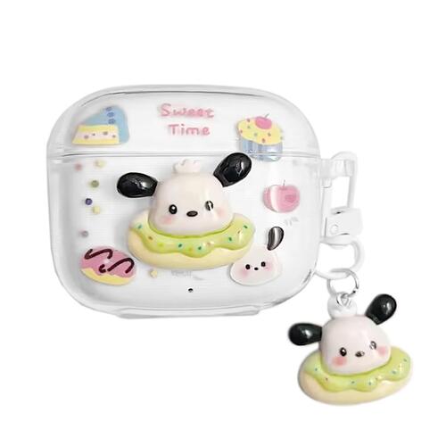 Microsonic Airpods Pro 3 Kılıf Sweet Time Dog Keychain Şeffaf