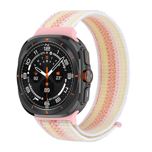 Microsonic Samsung Galaxy Watch Ultra 2025 Hasırlı Kordon Woven Sport Loop Pembe