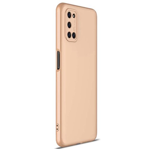 Microsonic Oppo A52 Kılıf Double Dip 360 Protective Gold