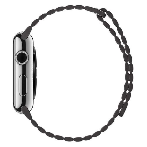 Microsonic Apple Watch SE 3 40mm Twist Leather Loop Kordon Siyah