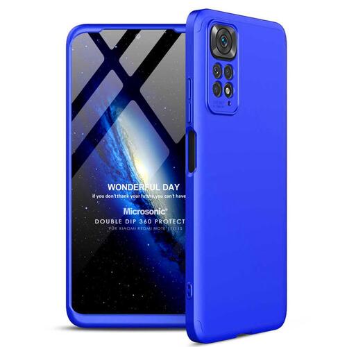 Microsonic Xiaomi Redmi Note 11 Pro 5G Kılıf Double Dip 360 Protective Mavi