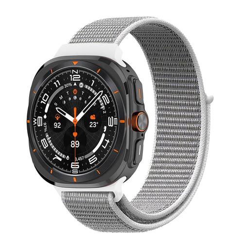Microsonic Samsung Galaxy Watch Ultra 2025 Hasırlı Kordon Woven Sport Loop Beyaz