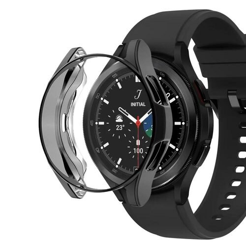 Microsonic Samsung Galaxy Watch 4 Classic 42mm Kılıf 360 Full Round Soft Silicone Siyah