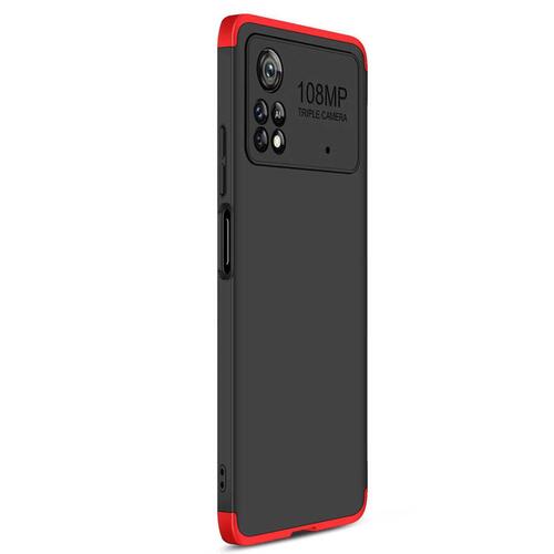 Microsonic Xiaomi Poco X4 Pro 5G Kılıf Double Dip 360 Protective Siyah Kırmızı