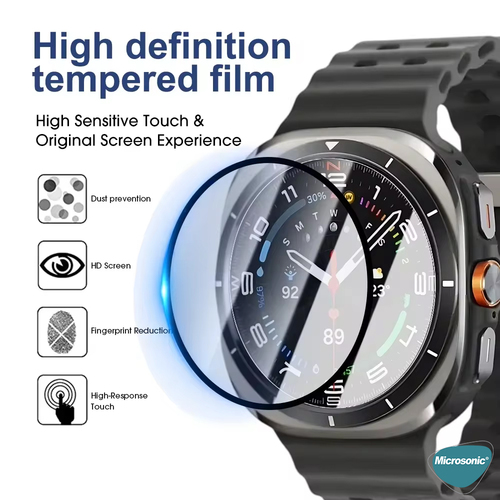 Microsonic Samsung Galaxy Watch Ultra 2025 Tam Kaplayan Nano Cam Ekran Koruyucu Siyah