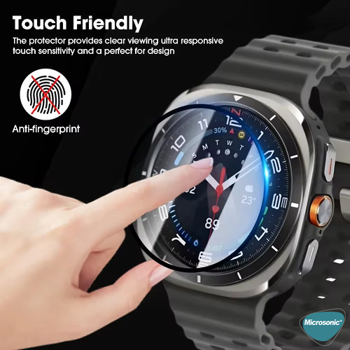 Microsonic Samsung Galaxy Watch Ultra 2025 Tam Kaplayan Nano Cam Ekran Koruyucu Siyah