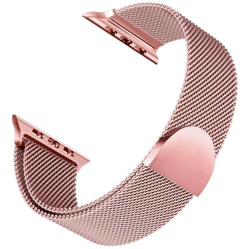 Microsonic Apple Watch SE 3 40mm Kordon Luxe Metal Twist Rose Gold