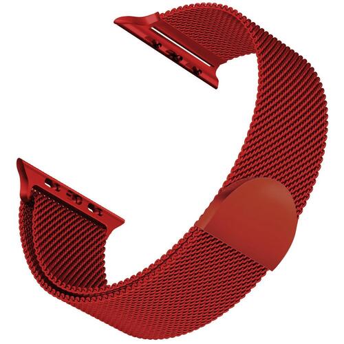 Microsonic Apple Watch SE 3 40mm Kordon Luxe Metal Twist Koyu Kırmızı