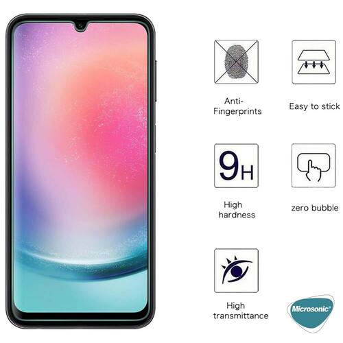 Microsonic Samsung Galaxy A24 Tempered Glass Cam Ekran Koruyucu