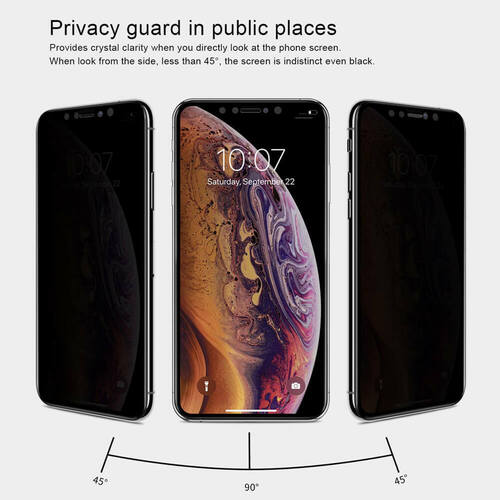 Microsonic Apple iPhone XR Privacy 5D Gizlilik Filtreli Cam Ekran Koruyucu Siyah