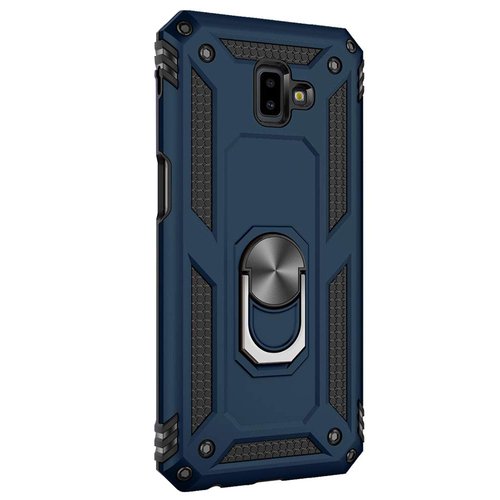 Microsonic Samsung Galaxy J6 Plus Kılıf Military Ring Holder Lacivert