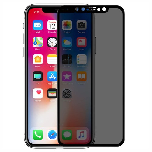 Microsonic Apple iPhone X Privacy 5D Gizlilik Filtreli Cam Ekran Koruyucu Siyah