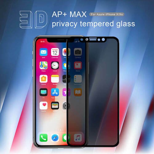 Microsonic Apple iPhone X Privacy 5D Gizlilik Filtreli Cam Ekran Koruyucu Siyah