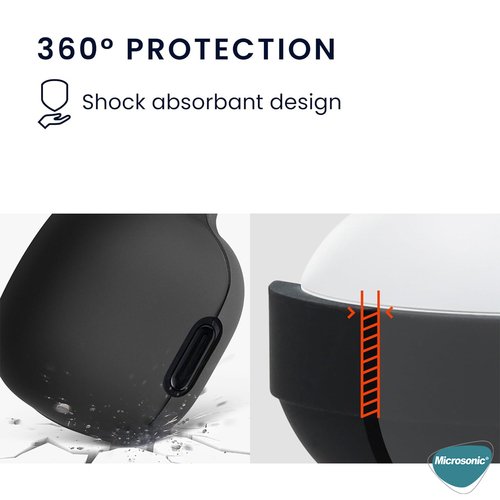 Microsonic Anker Soundcore Liberty 4 NC Kılıf Askılı Mat Silikon Beyaz