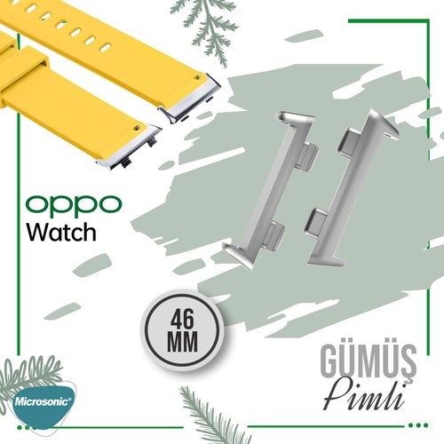 Microsonic Oppo Watch 46mm Kordon, Silicone RapidBands Turkuaz ( Gümüş Pimli )