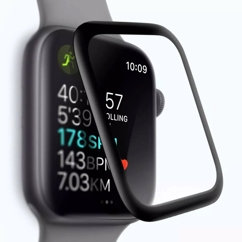 Microsonic Apple Watch SE 3 40mm Tam Kaplayan Temperli Cam Full Ekran koruyucu Siyah